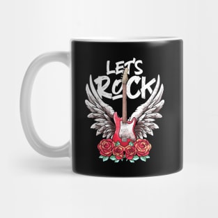 Lets Rock rock&roll Rock On Music Vintage Retro Rock Concert Mug